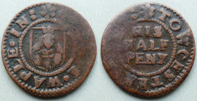 Towcester, George Waple 1667 halfpenny Towcester, George Waple 1667 halfpenny